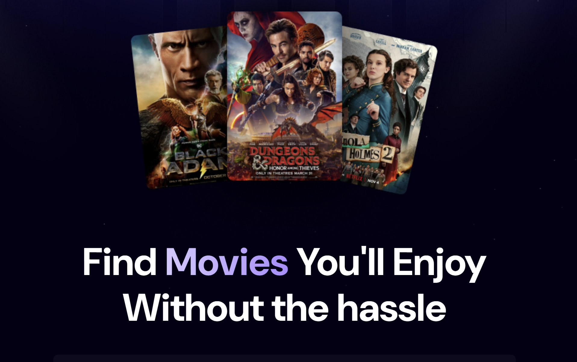 Movie web app interface preview