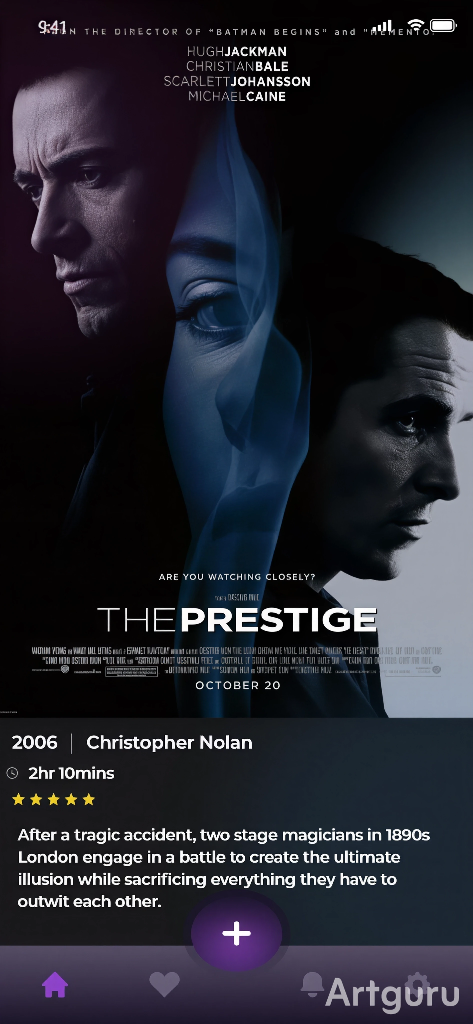 Design idea of Movie & Wallet app screen